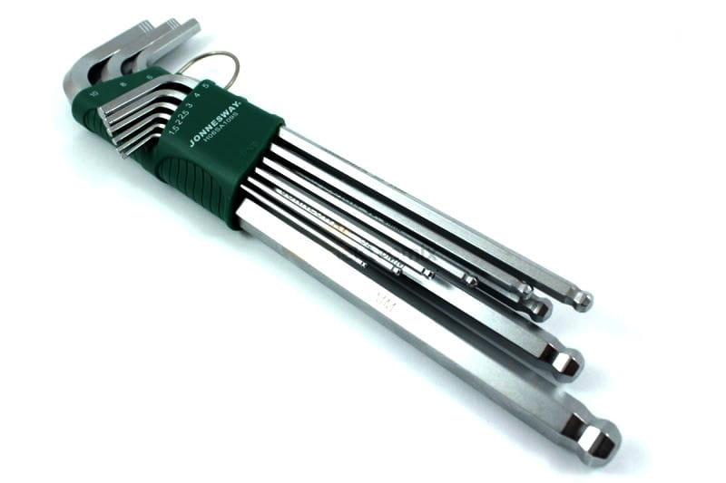 Jonnesway 9-Piece Extra-Long Allen Keys With Ball (1.5-10) Non-Slip H06Sa109S