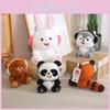 Plush Soft Playful Panda Raccoon Bunny Doll Cozy Stuffed Animal For Kids