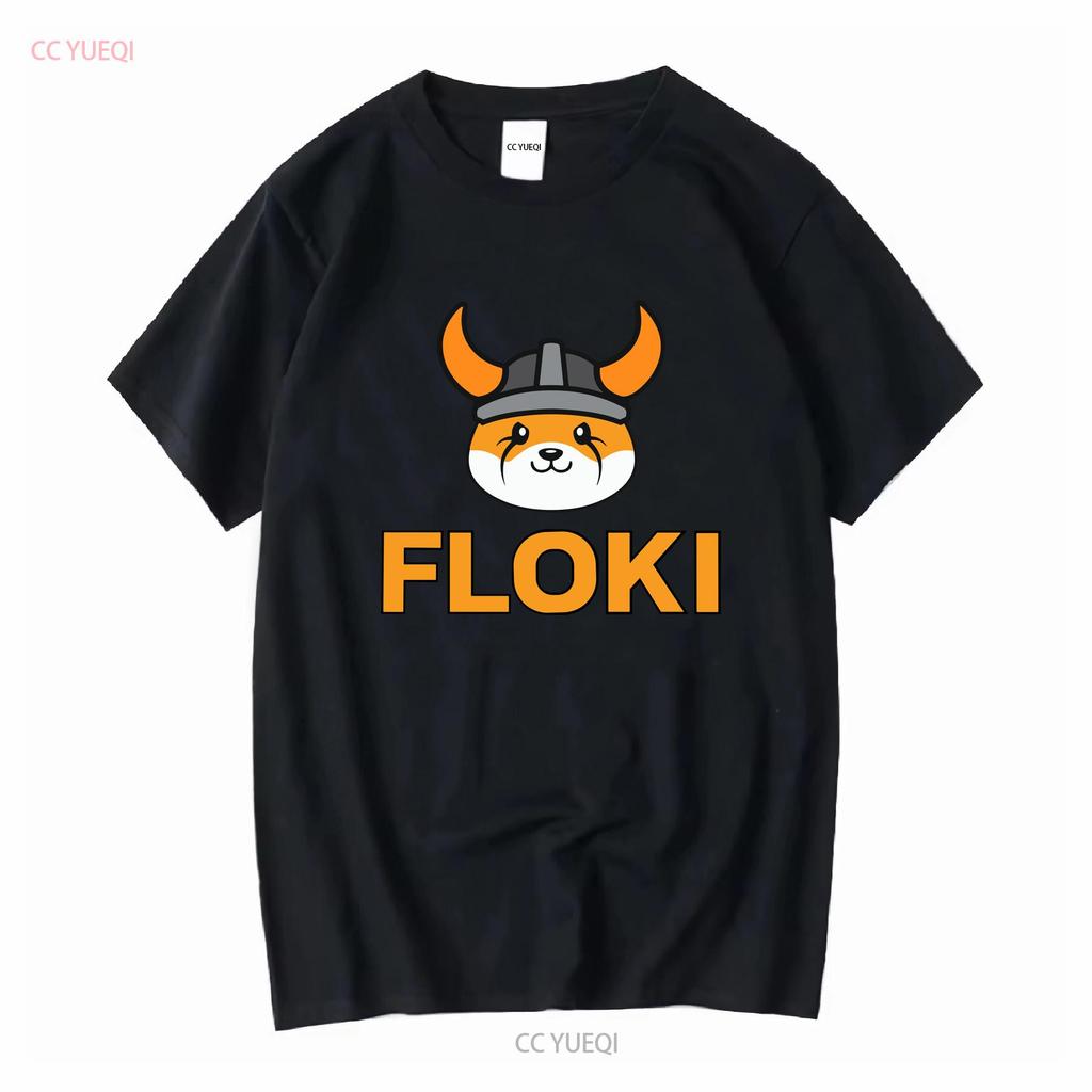 Floki Inu Memecoin Crewneck T Shirt Cryptocurrency Crypto Token long or short sleeves vintage Washed Soft Versatile Unisex