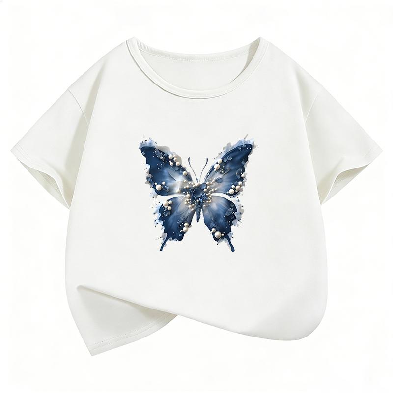 Graphic Vintage Butterfly Tshirt Funny Retro Kids Childrens Boys Girls Casual Top Tee Summer Spring T Shirts
