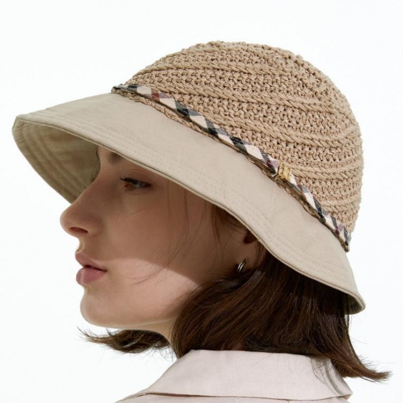 Daks Rafia Cotton Blend Check Strap Bucket Hat Dbhe5e226w2