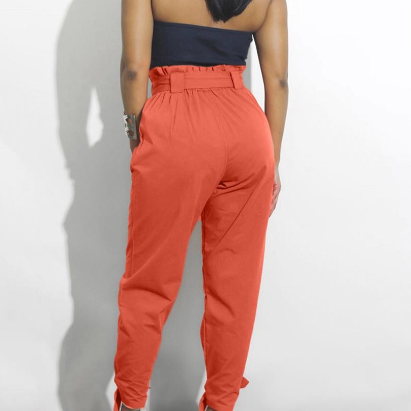 Women Long Harem Pants Comfy Elastic High Waisted OL Style Pencil Trousers 4 Colors