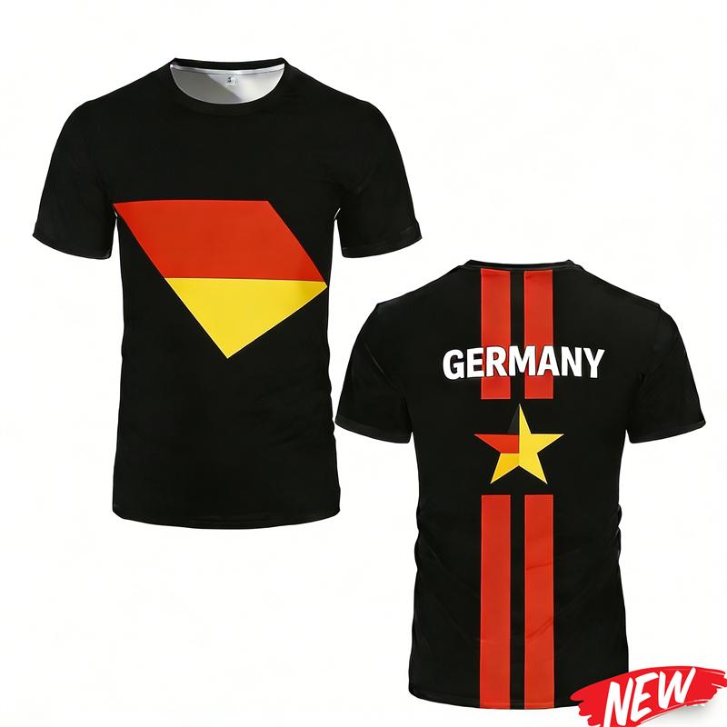 Fashion Germany Flag Graphic T Shirt Men Trendy 3D Printed Football Jersey Cool Streetwear Short Sleeve Oversized Tee Shirts