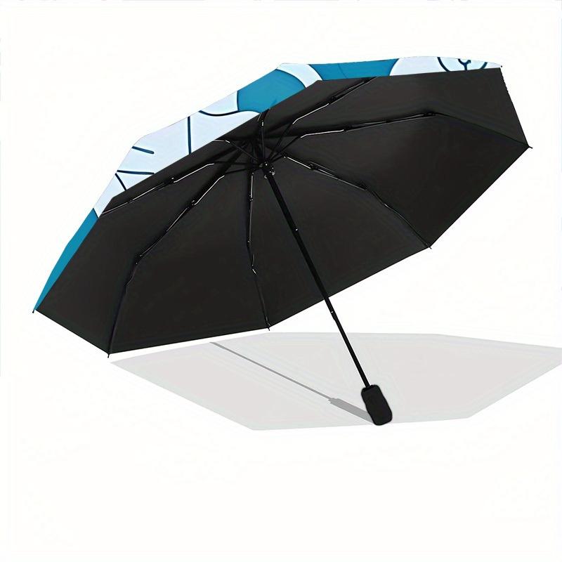 1pc Doraemon Pattern Automatic Open/close Umbrella, Heavy-Duty Iron Frame, Folding Portable Design, Travel, Everyday Use174