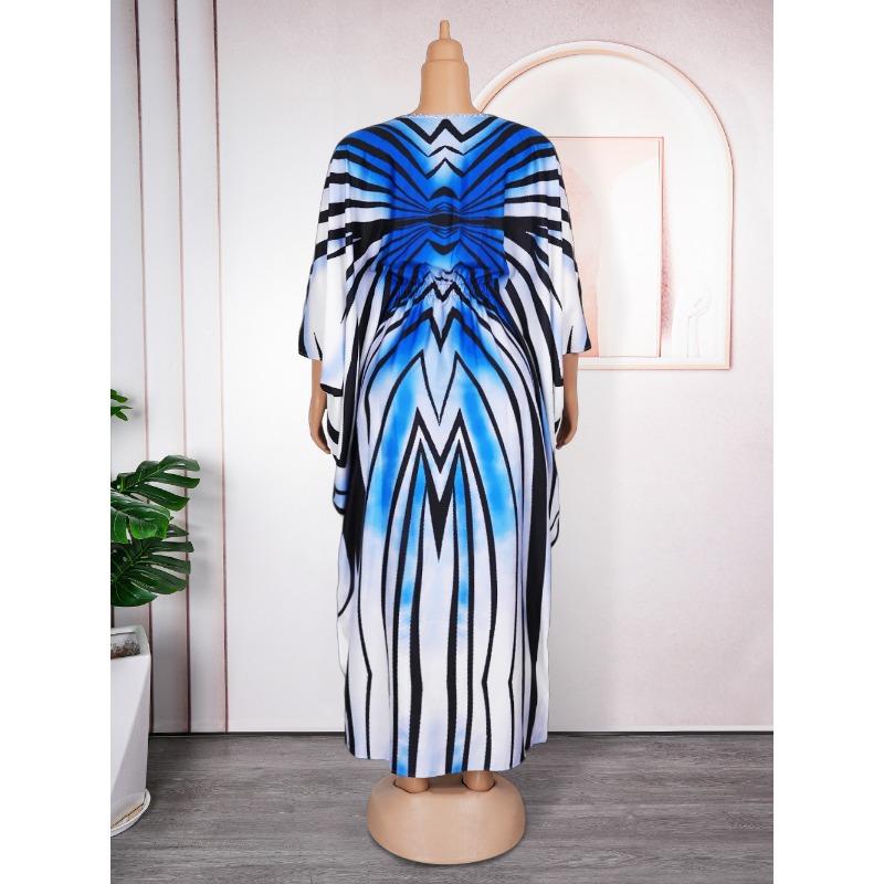 Plus Size Women's Fashion New Striped Waist Dress