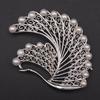 Used A223 Freshwater Pearl 3.5-4.3mm 18 Pearls SILVER Engraved Brooch Silver Filigree Filigree Crane Design Silver Corsage June Birthstone