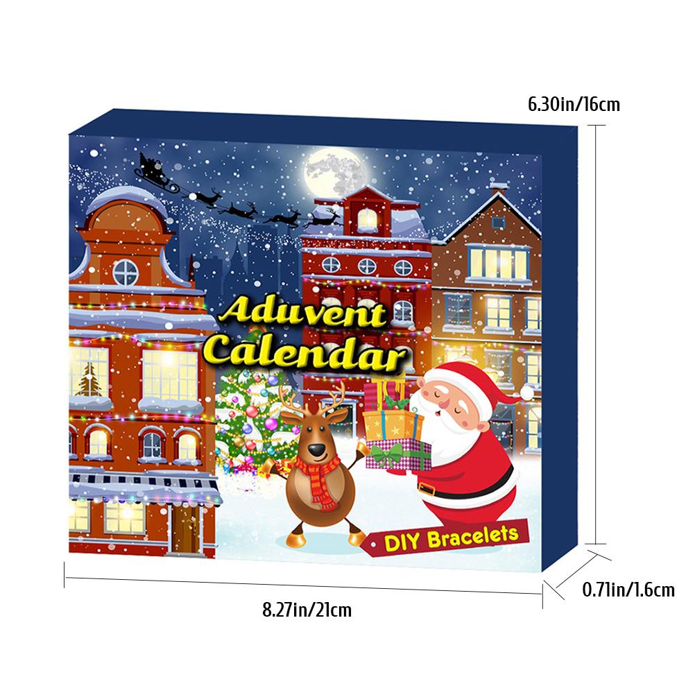 Christmas Advent Calendar DIY Pendant Bracelets Christmas 24 Days Countdown Calendar Gift Box Set