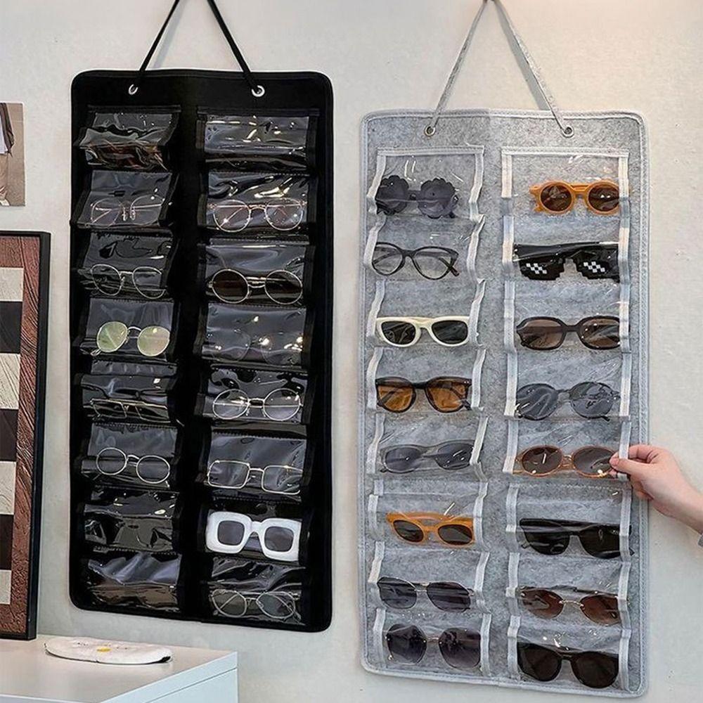 16 Slots Felt Eyeglasses Stand Dust Proof Glasses Display Rack Sunglasses Storage Holder  Household