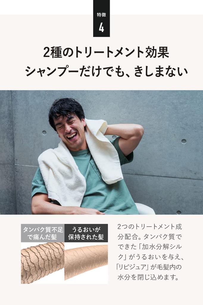 Quattro Botanico with Gift Amino Botanical Scalp Hair Lemongrass Dense Scalp Gift Idea Men's Shampoo, 300mL, Wrapping, Acid-Based & Shampoo, Scent,