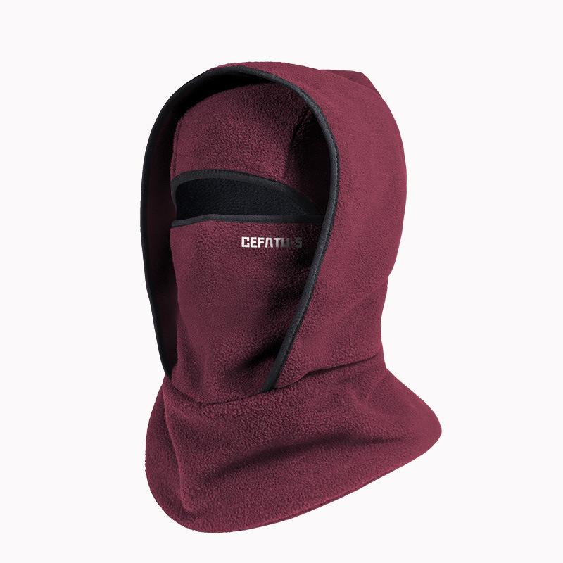 Outdoor Autumn and Winter Season Warm One-piece Hat, Two-layer Hat Design, Balaclava Hat, Can Be Used with Helmets, Unisex