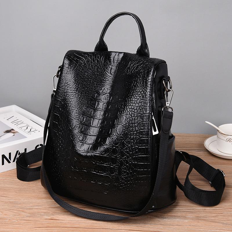 Women's Bag Anti-Theft Backpack Women's Autumn and Winter New Korean VersiPULeather Large Capacity School Bag Patter
