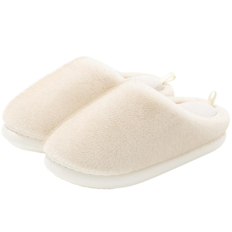 Home plush cotton slippers autumn and winter couple indoor home soft bottom non-slip warm fluffy slippers