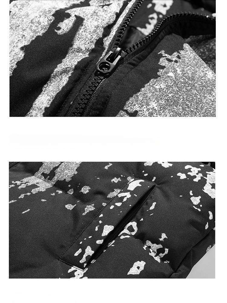 Winter neue Farbverlaufskragen Amerikanische lockere Baumwolljacke Herrenmode Marke dicke warme Baumwolljacke