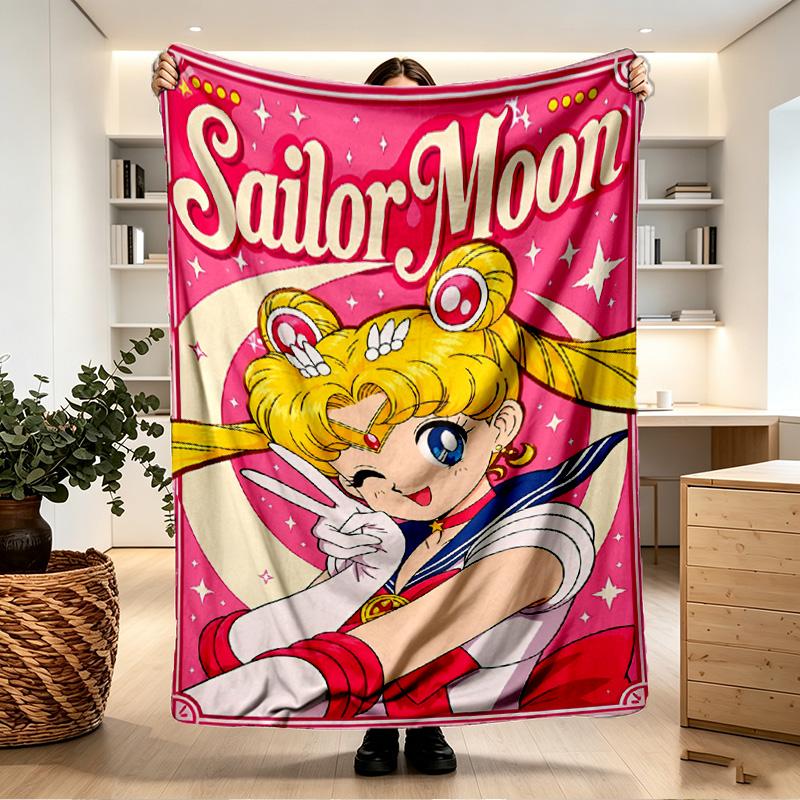 Sailor Moon Print Blanket - Soft & Comfortable, for Bedroom, Travel, Sofa, Home Decoration - Birthday Christmas Gift for Friend