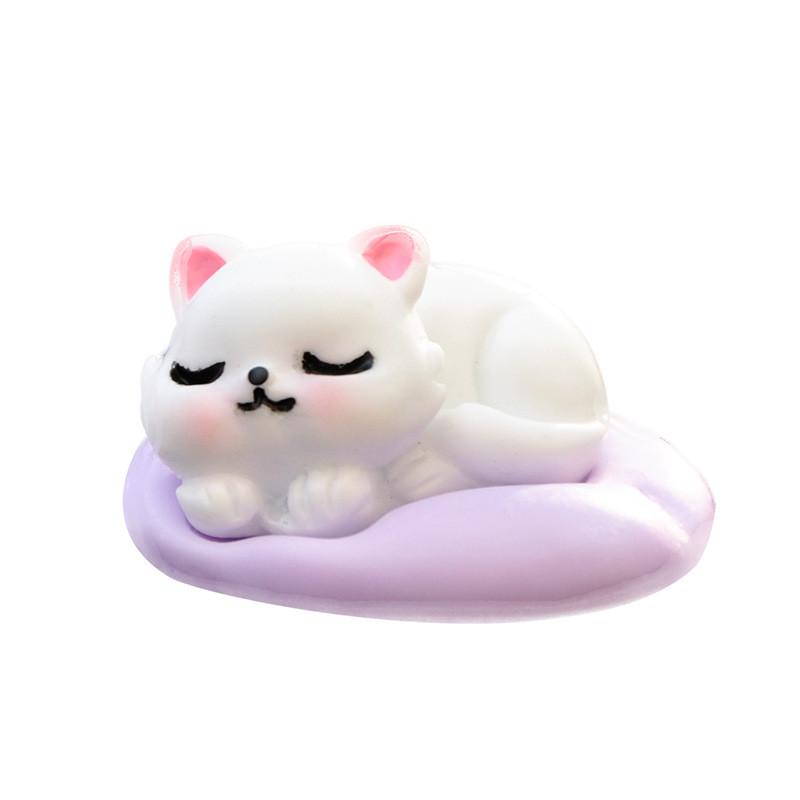 Animal Dog Cat Sleeping Series Toys Figurines Desktop Car Statues Decorations