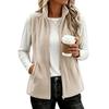 Women's Casual Loose Fit Sleeveless Vest with Stand Collar for Everyday Wear
