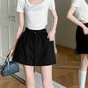 Summer Korea Dongdaemun Overalls Women's Culottes Design Sense Elastic Waist Casual Babes Shorts Skirt