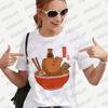 Woman Clothing Japanese Style Cute Capybara Print Tees Shirt Fashion Female Clothes T-Shirts Funny Animal Graphic Y2k Tops