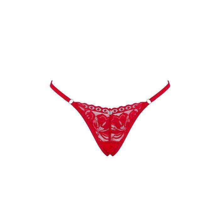 String en dentelle rouge Obsessive - pour femme