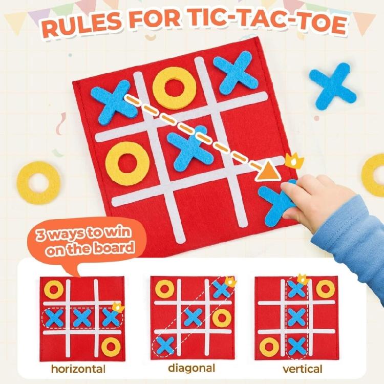 Travel Chess Game Board Toy Traditional TicTacToe Board Game Toy Enhances Childrens Logical Reasoning Strategy Ability