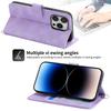 For iPhone 16 Pro Leather Case Multiple Card Slots Phone Cover with 2 Straps