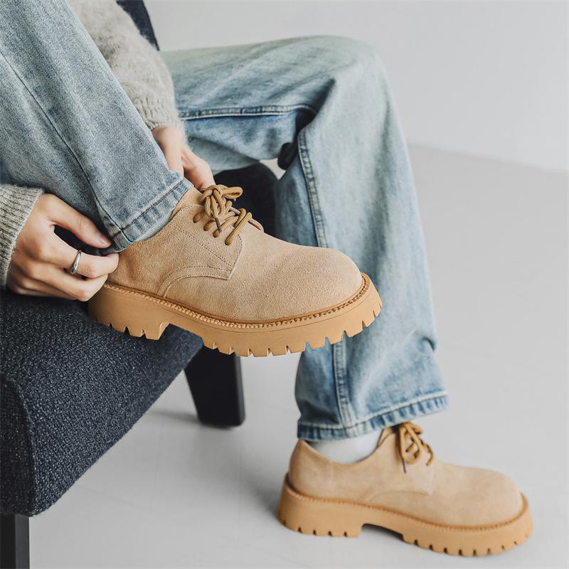 Derby shoes 2024 new autumn and winter low-top Martin shoes men's retro tooling shoes platform versatile 66503-J