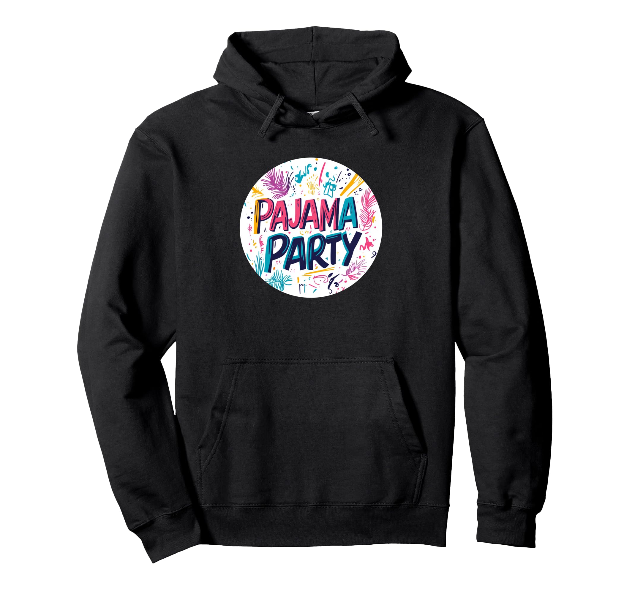 

Fun Colorful Pajama Party Statement Hoodie Costume. чорний