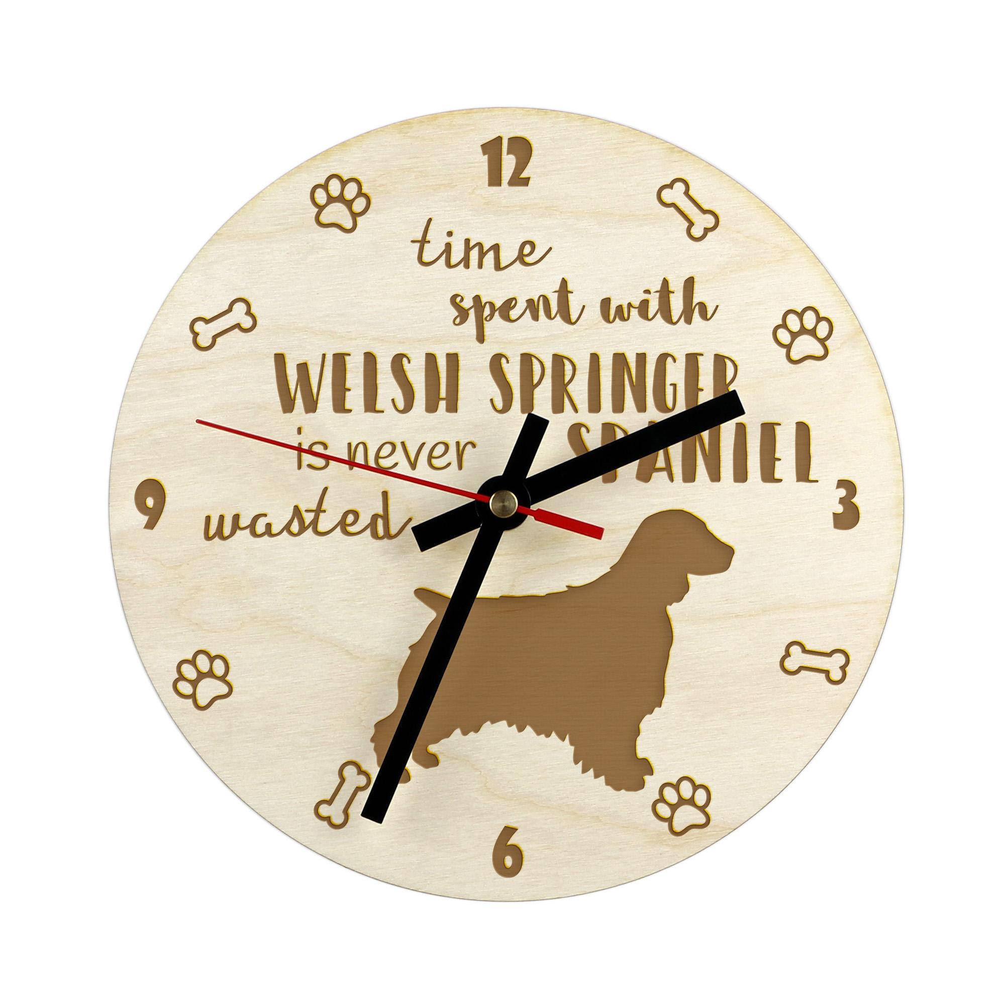 

Welsh Springer Spaniel, Welsh Springer, Welsh Starter - clock with dog, wooden clock with engraving, personalised clock by Art-Dog