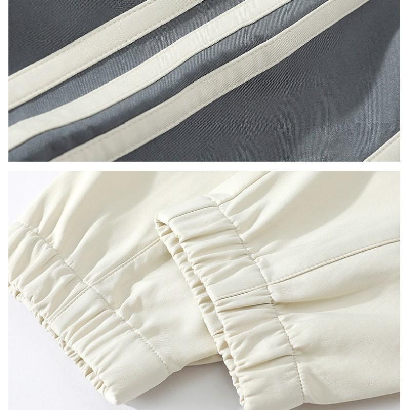Men's Spring and Autumn Models Plus Size Thin Section Zip Section Stand-up Collar Jacket + Wide-leg Trousers Sports Two-piece Set
