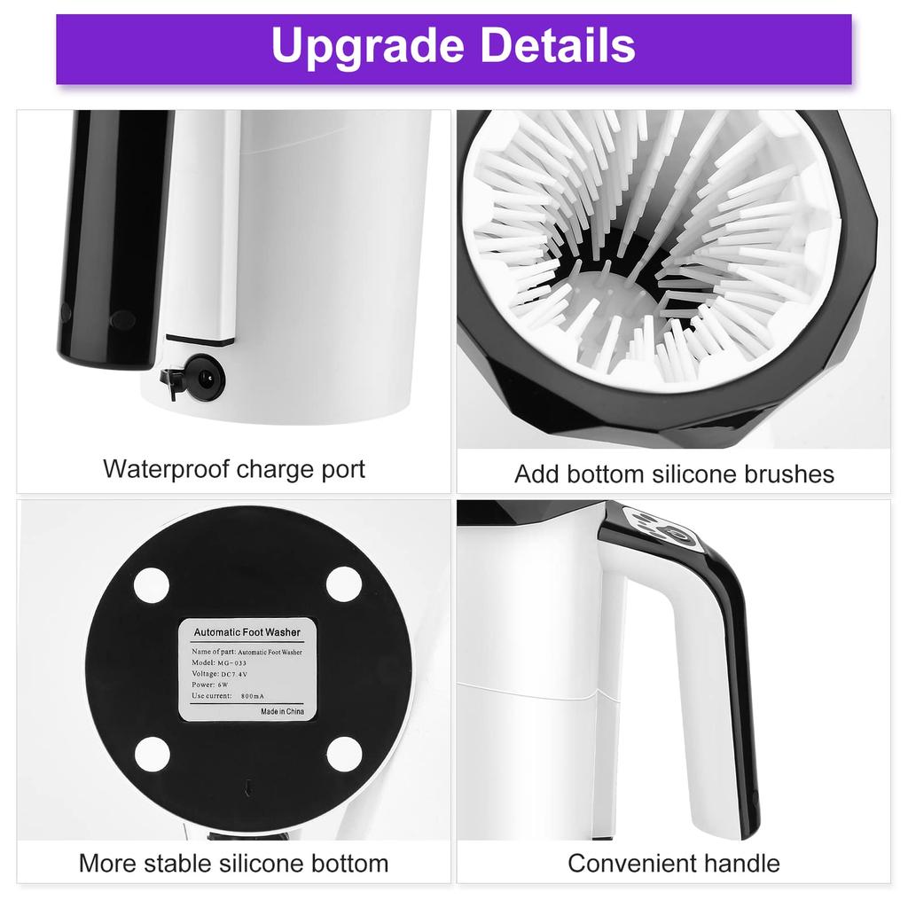 PWEZON Automatic Dog Paw USB Charging Dog Paw Washer Cup with Soft Silicone High for Large Dogs and Cats Cleaner, Brush, 2-in-1 7.4V Power,