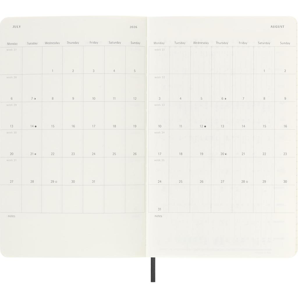 Moleskine Notebook 2025 Starting July 18 Months Daily Diary Large Size (Width 13cm x Height 21cm) Soft Cover Black DSB18DC3Y26