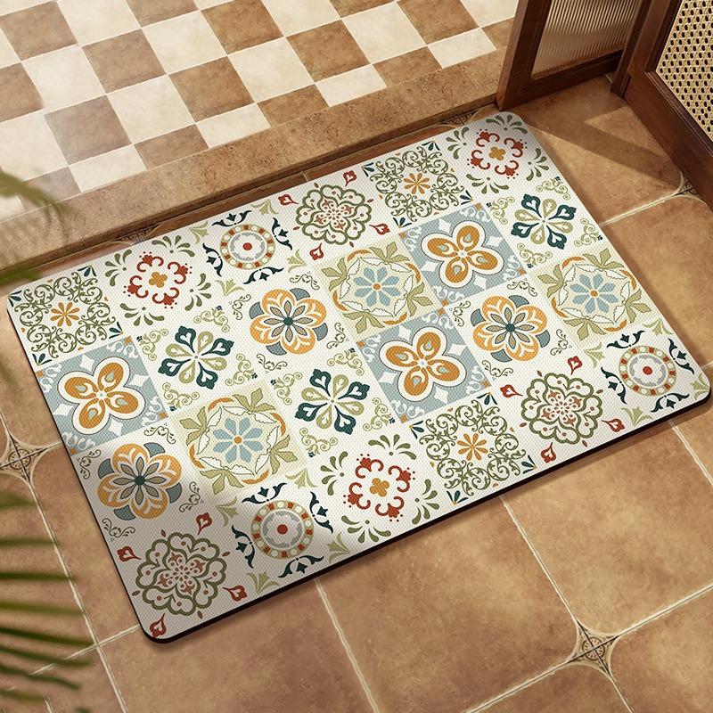 Household Entrance Door Mat Waterproof Wear-Resistant Non-Slip Foot Mat for Kitchen Bedroom Bathroom