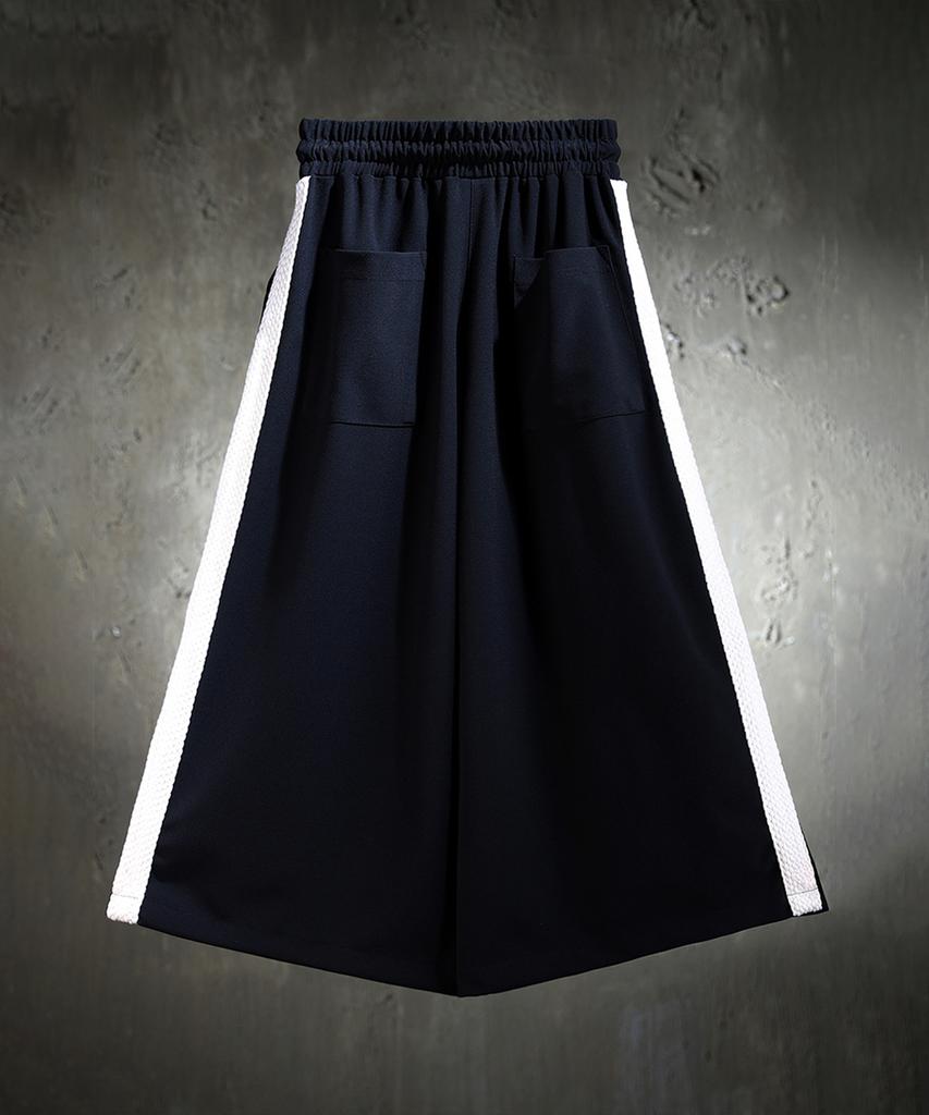 Kileutimuka Embroidered Ivory Rope Wide Pants Black
