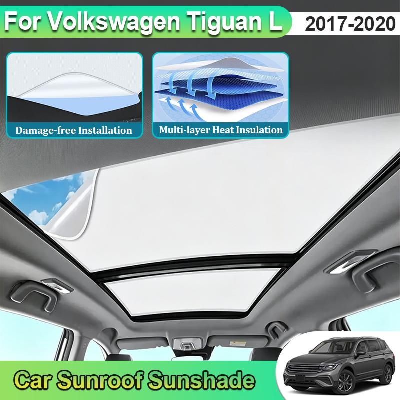 Car Sunroof Sunshade For Volkswagen VW Tiguan L Accesories 2017~2020 LWB MK2 Electrostatic Adsorption Skylight Shading Sun Cover