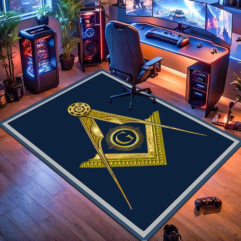Freemason symbol rug, suitable for living room, bedroom, game room, computer room and home décor.