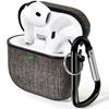 AirPods 4 Case Compatible with AirPods 4th Stylish Canvas Protective Detachable Wireless Charging Carabiner LED Light Scratch Loss Easy To Carry