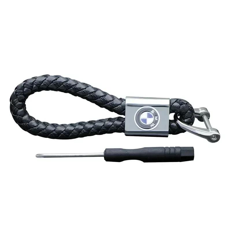 

For BMW M Car Keyring Hand Woven Buckle Leather Rope Keychain For BMW F07 F34 F10 F20 F48 F39 F30 F25 F26 F15 F16 F22 F32 E90 Ac