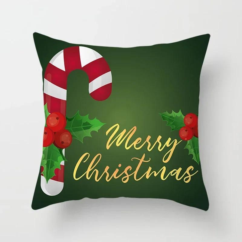 Christmas Cushion Covers Christmas Candy Print Pillow Cases Hotel Party Decoration Pillow Cases Christmas Decorations