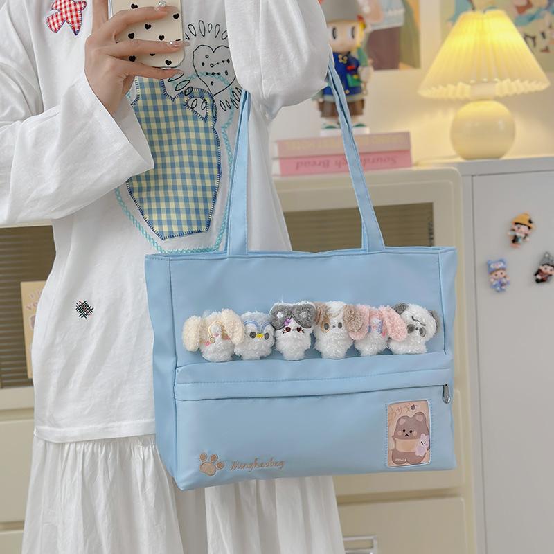 School bag Korean version ins2025 summer shoulder bag simple leisure large capacity commuter Mori versatile school bag