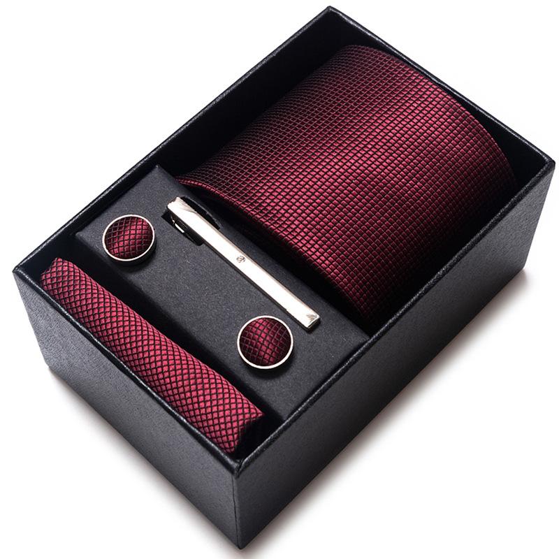 Gift Box Men'S 8Cm Tie Business Dress Jacquard Yarn Business Career Tie Set Men