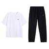 Li-Ning Summer Breathable Versatile Short Sleeve T-Shirt Comfortable Long Pants Sports Set Men Sets White Black B61-2+B07-1