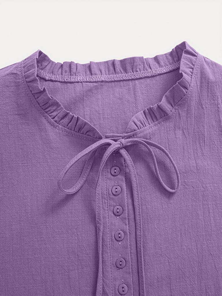 2025 Women's Elegant Pure Cotton Long-Sleeved Button-Up Top