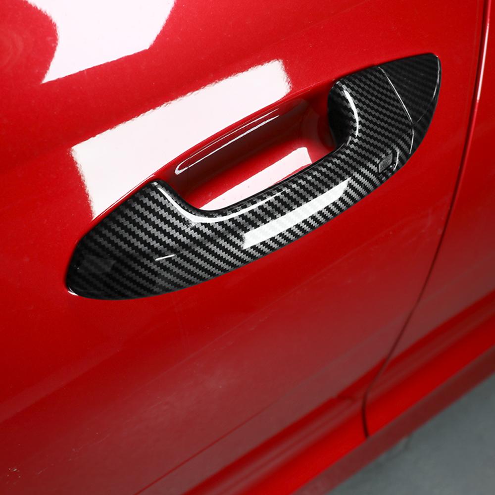 LHD/RHD Carbon Fiber Style Exterior Door Handles Covers For KIA Stinger 2018 2019 2020 2025 2025 2025