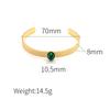 Jewelry Ing Titanium Steel Inlaid Turquoise C-Shaped Open Bracelet Does Not Fade Personalized Light Luxury Titanium Steel Jewelry Women