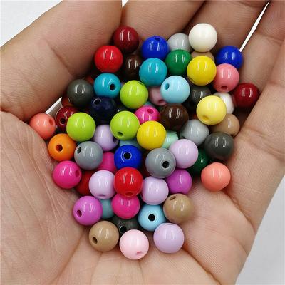 Home Party Supplies Loose Beads Wholesale Necklace Bracelet DIY Jewelry Accessories Crafts Pendant Solid Color 8mm 40Pcs