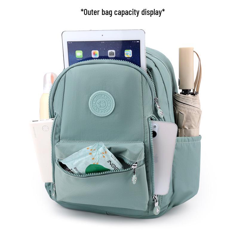 Large Capacity Unisex Nylon Backpack - Solid Color, Casual Outdoor Student Bookbag