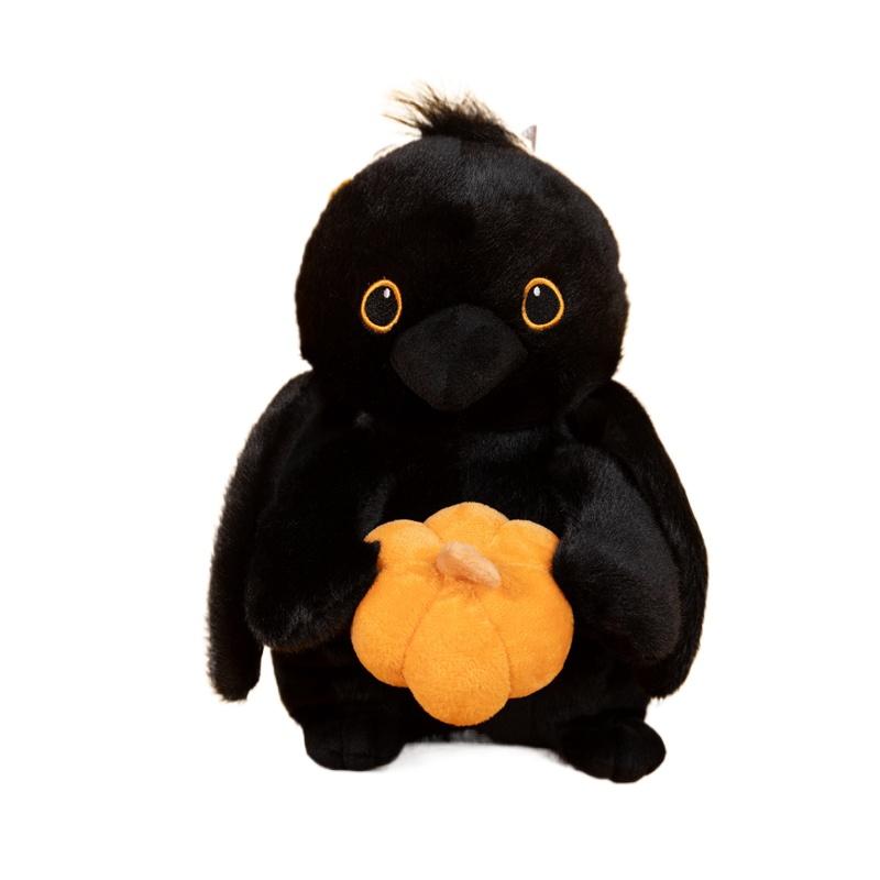 30cm Crow Plush Toys Kawaii Crow Hold Pumpkin Doll Atmosphere Halloween Party Decoration Companion Doll Festival Gift for Friend