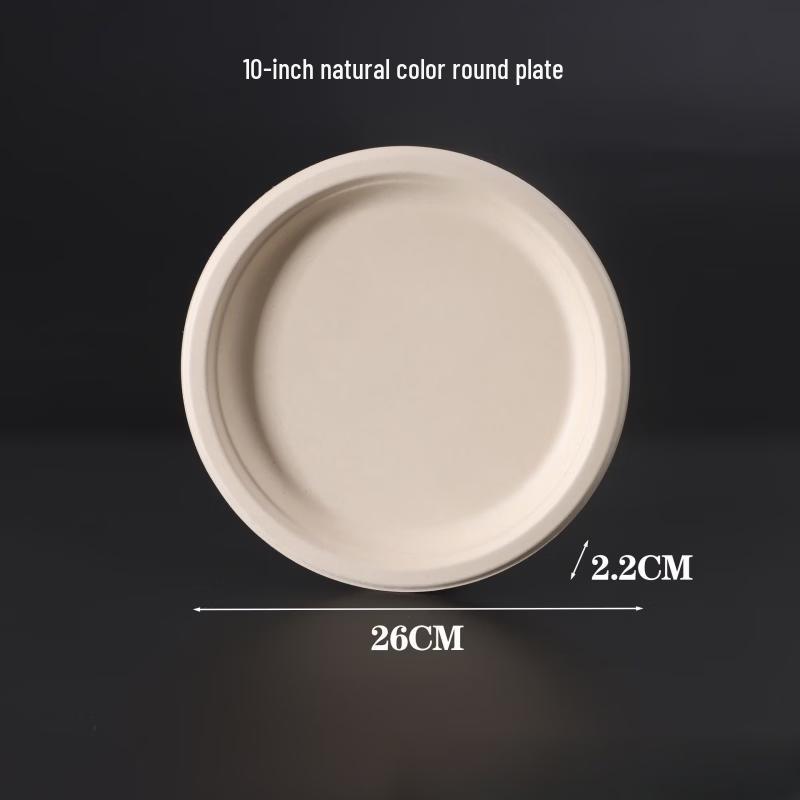Yipan 10-Inch Disposable Round Paper Dinner Plates