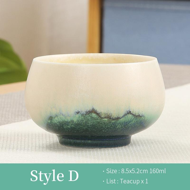 

Kiln Change Ceramic Tea Cup Chinese Retro Kung Fu Tea Set D