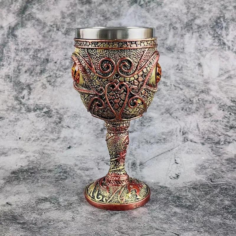 1ks kreativní pohár na víno s dračím okem, pohár na červené víno s dračím okem, dekorativní pohár na víno, hrnek na kávu s motivem dračího bojovníka